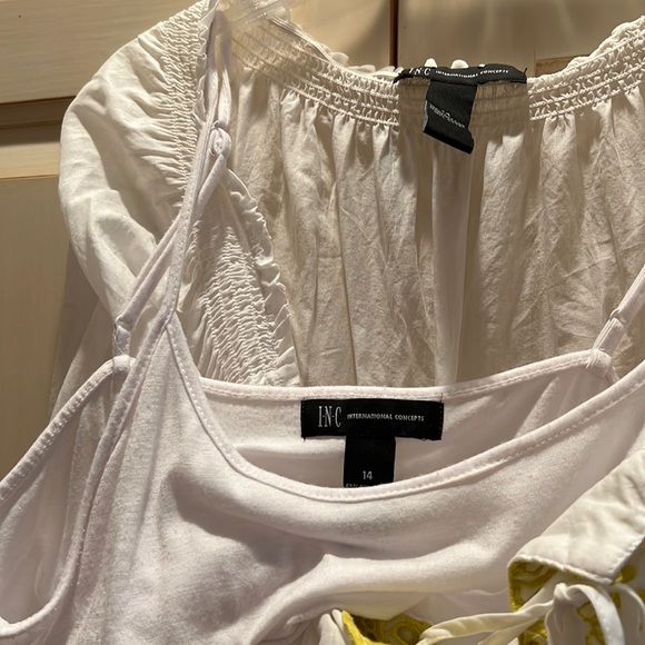 Macys INC top with eyelet trim and removable white tank underneath - Picture 6 of 6